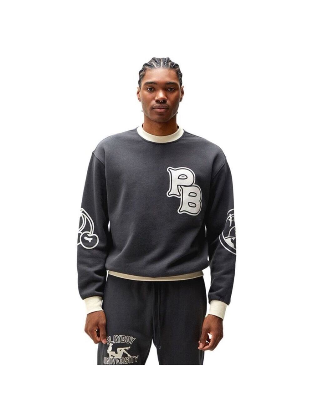 Playboy Playboy Charcoal Crewneck Sweatshirt XL – Graphic Logo Streetwear
